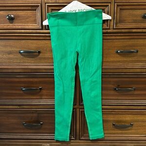 Green ribbed hi rise leggings